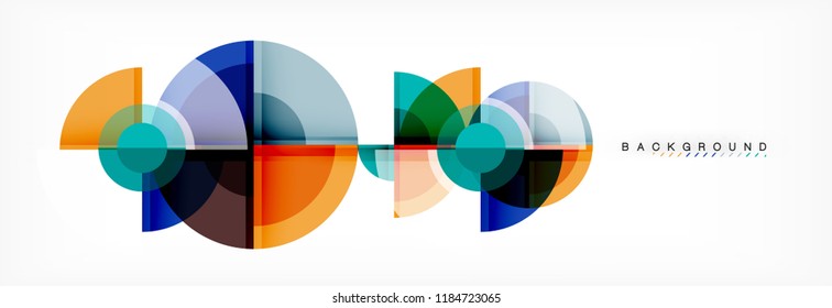 Abstract background - multicolored circles, trendy minimal geometric design, vector illustration