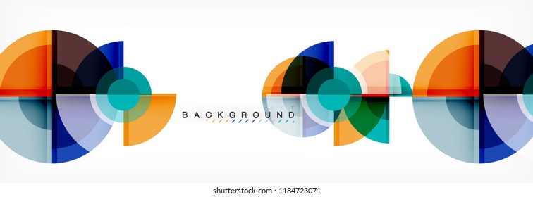 Abstract background - multicolored circles, trendy minimal geometric design, vector illustration