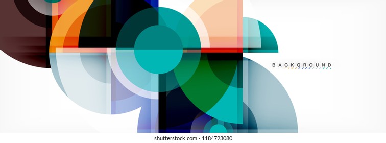 Abstract background - multicolored circles, trendy minimal geometric design, vector illustration