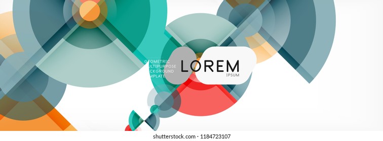 Abstract background - multicolored circles, trendy minimal geometric design, vector illustration