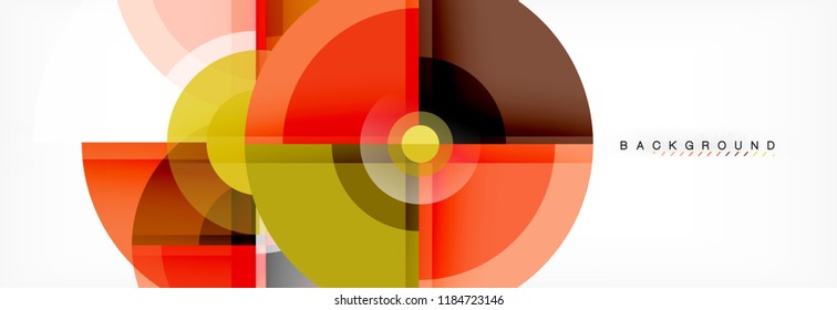Fondo abstracto - círculos multicolores, diseño geométrico mínimo de moda, ilustración vectorial