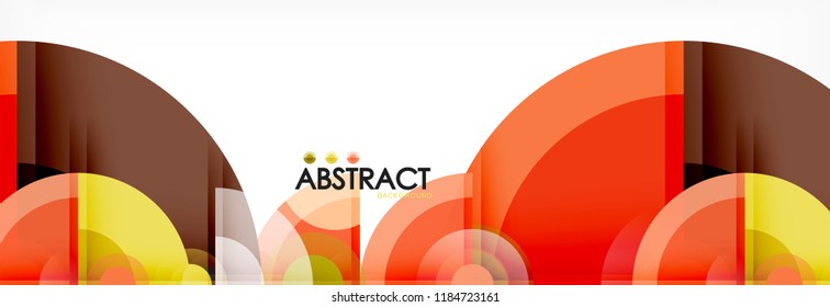 Fondo abstracto - círculos multicolores, diseño geométrico mínimo de moda, ilustración vectorial