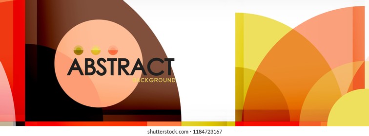 Fondo abstracto - círculos multicolores, diseño geométrico mínimo de moda, ilustración vectorial