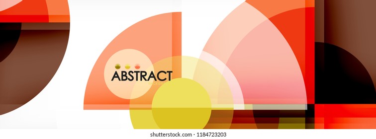 Fondo abstracto - círculos multicolores, diseño geométrico mínimo de moda, ilustración vectorial
