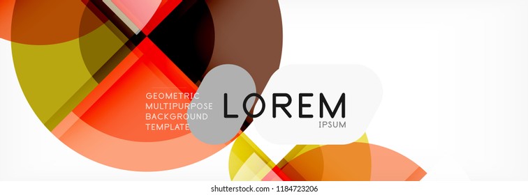 Abstract background - multicolored circles, trendy minimal geometric design, vector illustration