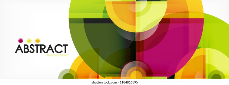 Abstract background - multicolored circles, trendy minimal geometric design, vector illustration