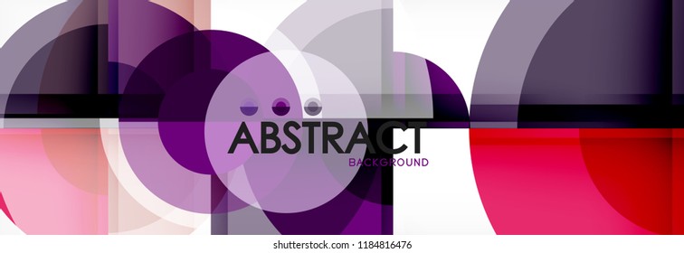 Abstract background - multicolored circles, trendy minimal geometric design, vector illustration