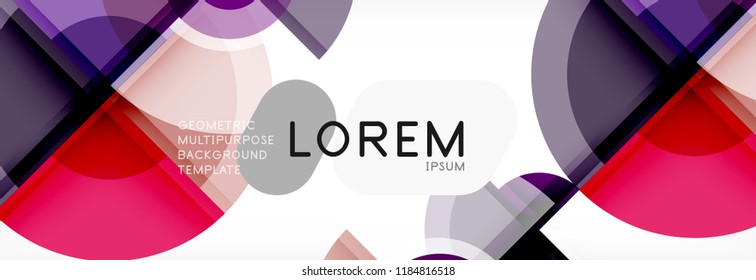 Abstract background - multicolored circles, trendy minimal geometric design, vector illustration