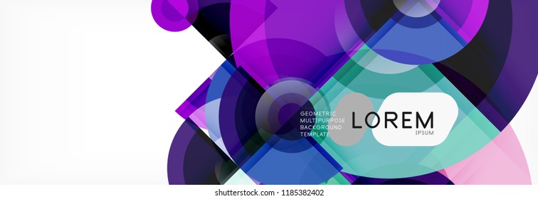 Abstract background - multicolored circles, trendy minimal geometric design, vector illustration