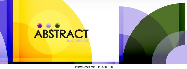 Fondo abstracto - círculos multicolores, diseño geométrico mínimo de moda, ilustración vectorial