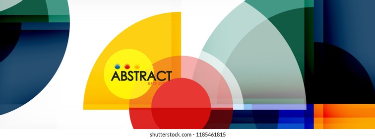 Abstract background - multicolored circles, trendy minimal geometric design, vector illustration