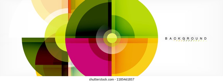 Abstract background - multicolored circles, trendy minimal geometric design, vector illustration