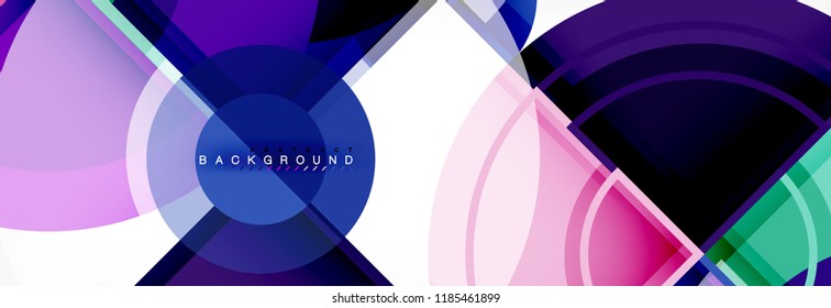 Abstract background - multicolored circles, trendy minimal geometric design, vector illustration