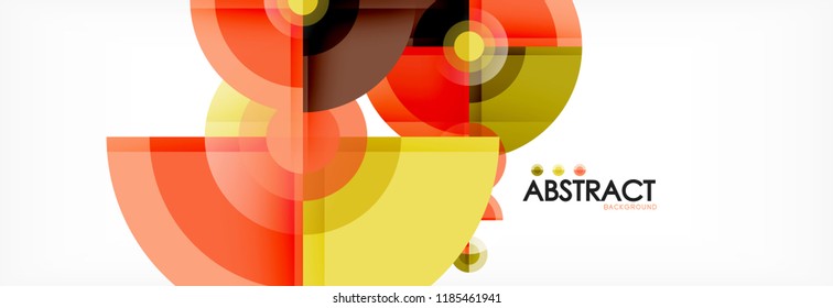 Abstract background - multicolored circles, trendy minimal geometric design, vector illustration