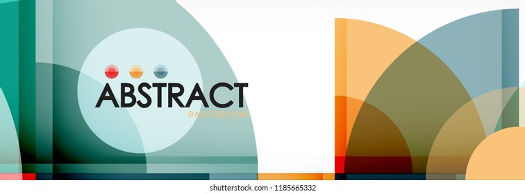 Fondo abstracto - círculos multicolores, diseño geométrico mínimo de moda, ilustración vectorial