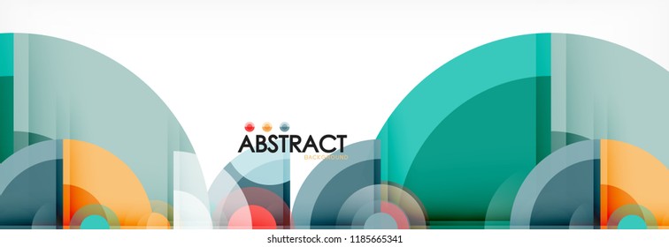 Abstract background - multicolored circles, trendy minimal geometric design, vector illustration