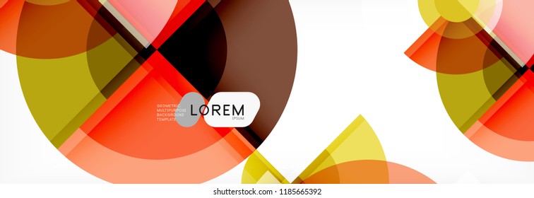 Abstract background - multicolored circles, trendy minimal geometric design, vector illustration