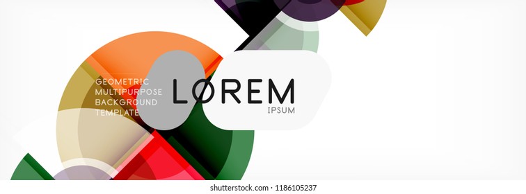 Abstract background - multicolored circles, trendy minimal geometric design, vector illustration