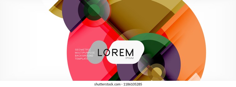 Abstract background - multicolored circles, trendy minimal geometric design, vector illustration