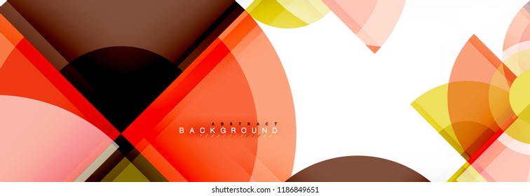 Abstrakter Hintergrund - mehrfarbige Kreise, trendy minimales geometrisches Design, Vektorgrafik