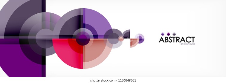 Abstract background - multicolored circles, trendy minimal geometric design, vector illustration
