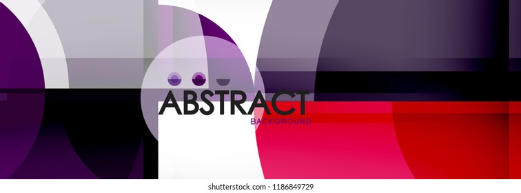 Fondo abstracto - círculos multicolores, diseño geométrico mínimo de moda, ilustración vectorial