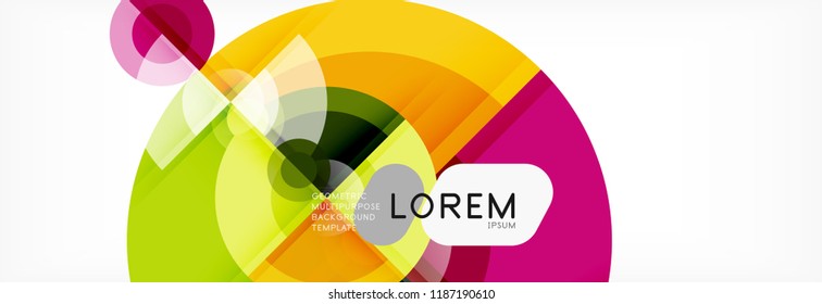 Abstract background - multicolored circles, trendy minimal geometric design, vector illustration