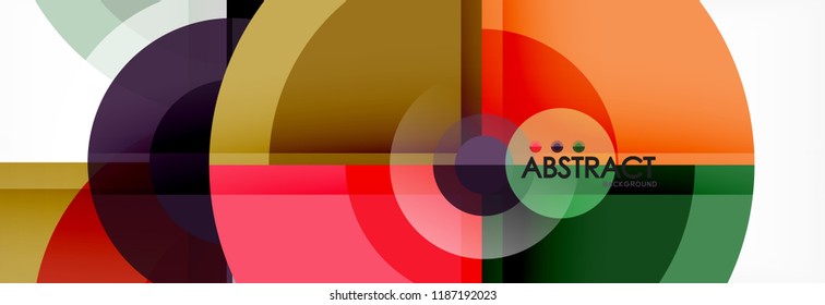 Abstract background - multicolored circles, trendy minimal geometric design, vector illustration
