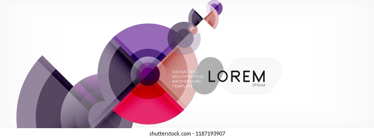 Fondo abstracto - círculos multicolores, diseño geométrico mínimo de moda, ilustración vectorial