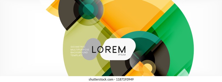 Abstract background - multicolored circles, trendy minimal geometric design, vector illustration