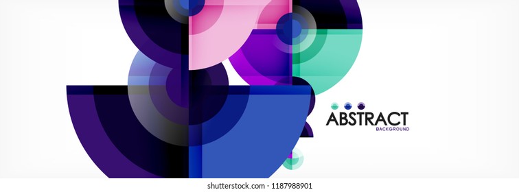 Fondo abstracto - círculos multicolores, diseño geométrico mínimo de moda, ilustración vectorial