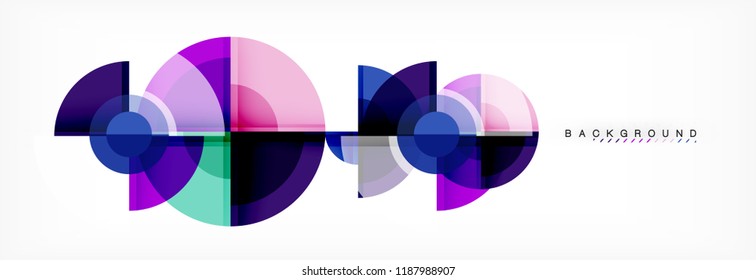 Abstract background - multicolored circles, trendy minimal geometric design, vector illustration