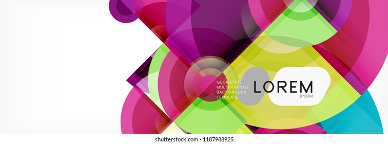 Abstract background - multicolored circles, trendy minimal geometric design, vector illustration