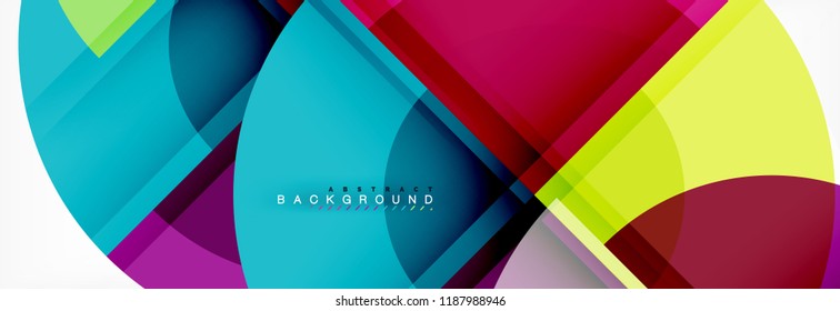 Abstract background - multicolored circles, trendy minimal geometric design, vector illustration