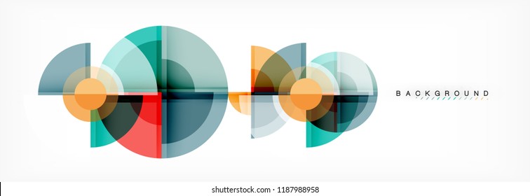 Abstract background - multicolored circles, trendy minimal geometric design, vector illustration