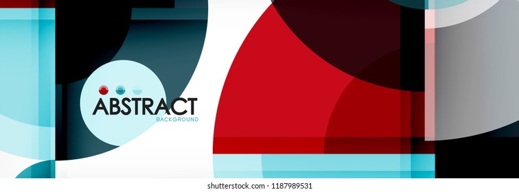 Abstract background - multicolored circles, trendy minimal geometric design, vector illustration