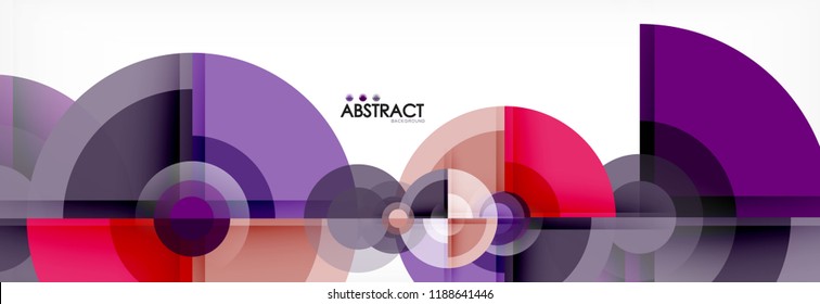 Fondo abstracto - círculos multicolores, diseño geométrico mínimo de moda, ilustración vectorial