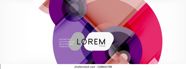 Fondo abstracto - círculos multicolores, diseño geométrico mínimo de moda, ilustración vectorial