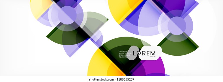 Abstract background - multicolored circles, trendy minimal geometric design, vector illustration