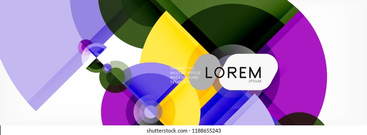 Abstract background - multicolored circles, trendy minimal geometric design, vector illustration