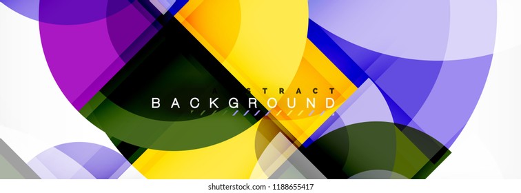 Abstract background - multicolored circles, trendy minimal geometric design, vector illustration