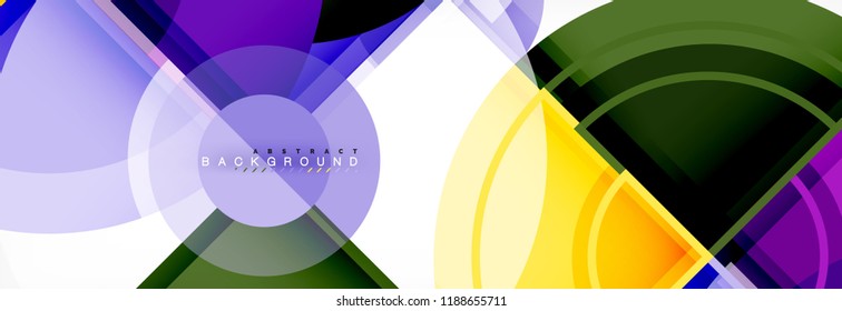 Abstract background - multicolored circles, trendy minimal geometric design, vector illustration