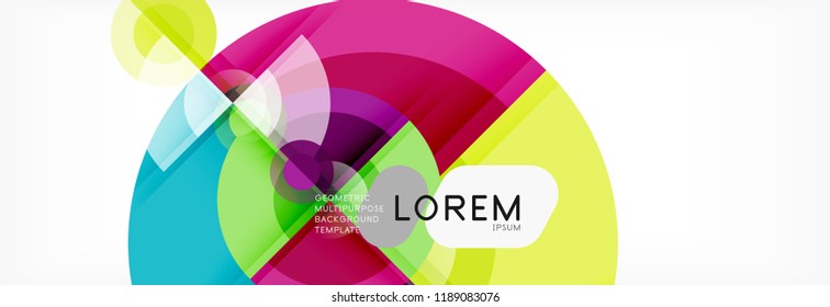 Abstract background - multicolored circles, trendy minimal geometric design, vector illustration