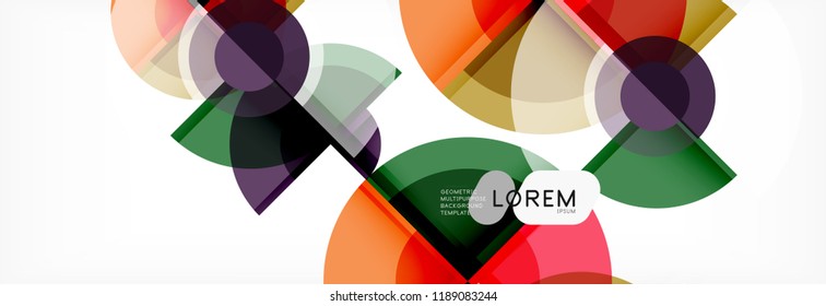 Abstract background - multicolored circles, trendy minimal geometric design, vector illustration