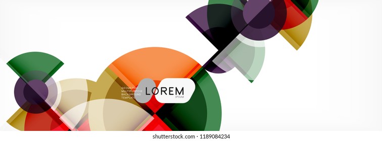 Abstract background - multicolored circles, trendy minimal geometric design, vector illustration