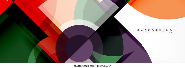 Fondo abstracto - círculos multicolores, diseño geométrico mínimo de moda, ilustración vectorial