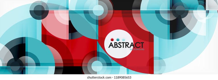 Abstract background - multicolored circles, trendy minimal geometric design, vector illustration