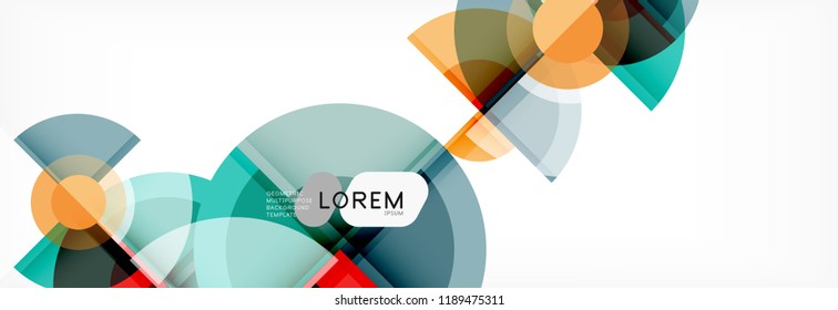 Fondo abstracto - círculos multicolores, diseño geométrico mínimo de moda, ilustración vectorial