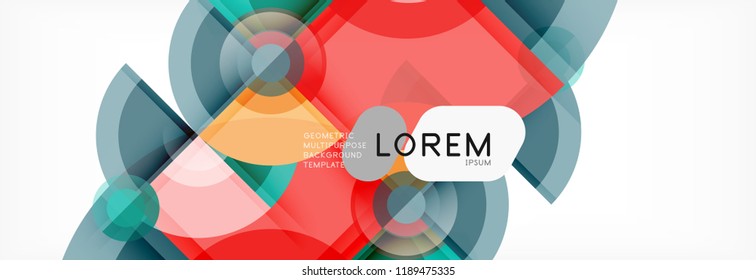 Abstract background - multicolored circles, trendy minimal geometric design, vector illustration