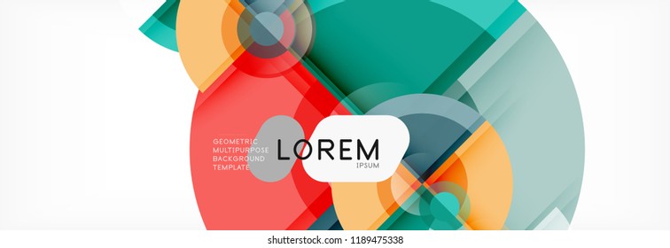 Abstract background - multicolored circles, trendy minimal geometric design, vector illustration